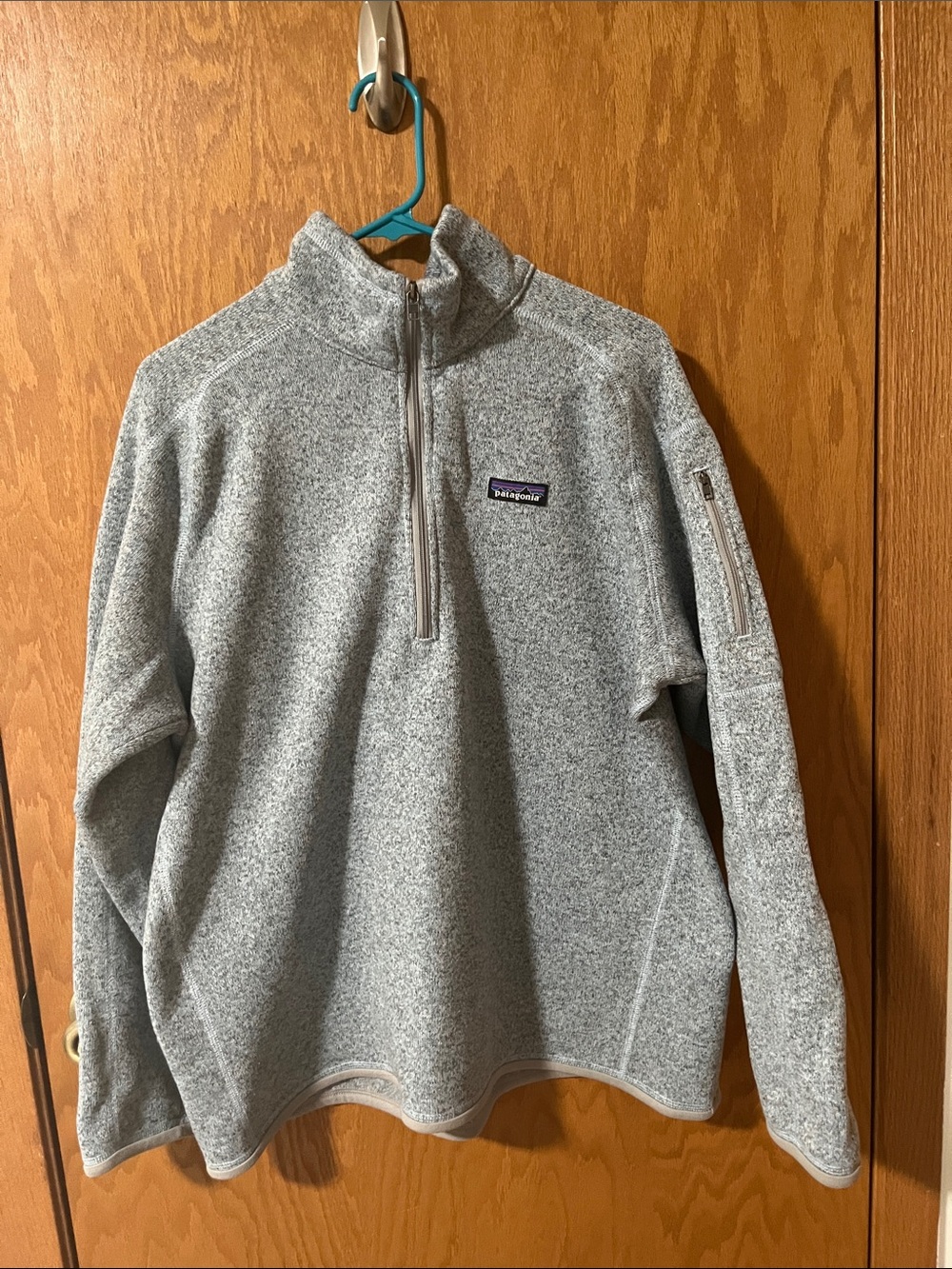 Patagonia Light Gray Half-Zip Women's Sweater
